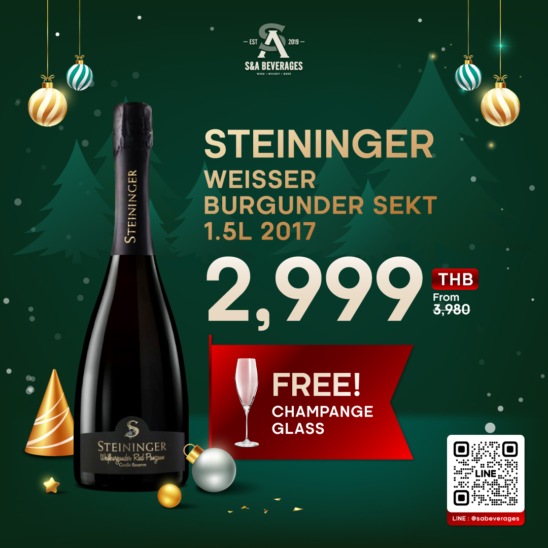 STEININGER WEISSER BURGUNDER SEKT 2017 (1.5L) free champagne glass